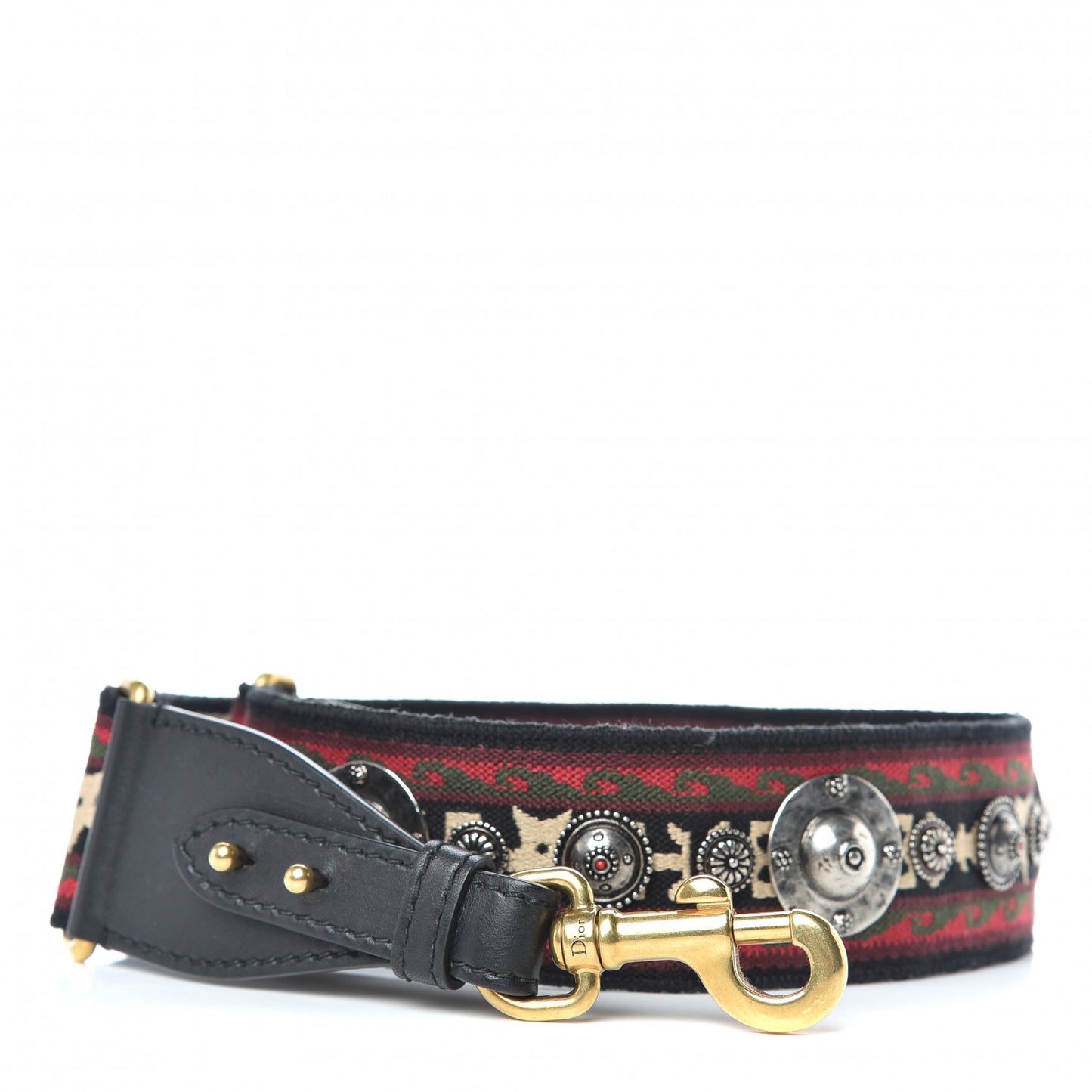 Canvas Embroidered Studded Bohemian Shoulder Strap Red
