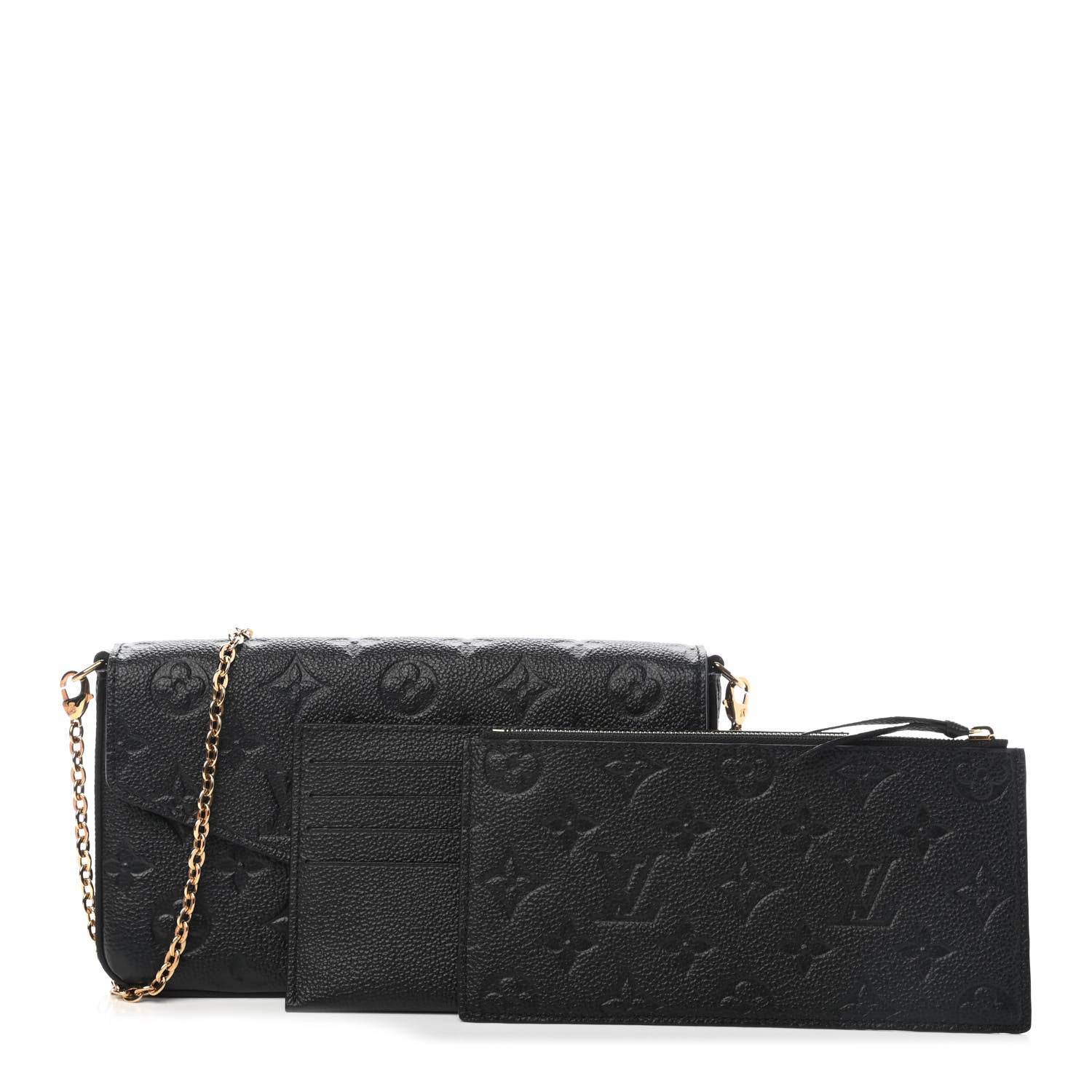 Louis Vuitton Empreinte Pochette Felicie Chain Wallet Black 1 of 9