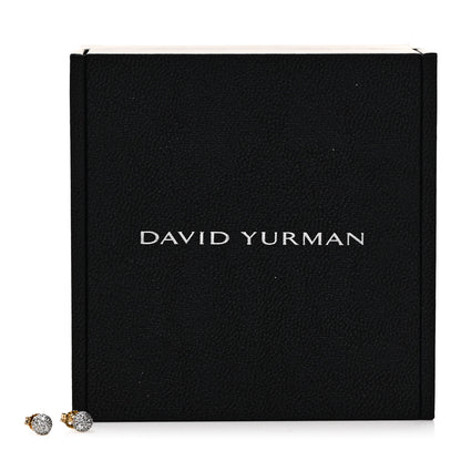 David Yurman 18K Yellow Gold Petite Pave Stud Earrings 6 of 6