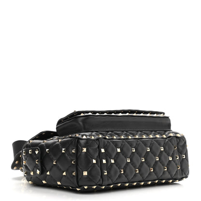 Valentino Garavani Lambskin Medium Rockstud Spike Shoulder Bag Black 4 of 11
