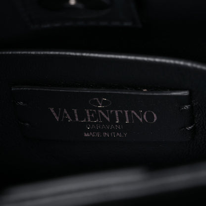 Valentino Garavani Nappa Monochrome Small Roman Stud The Handle Bag Black 7 of 11
