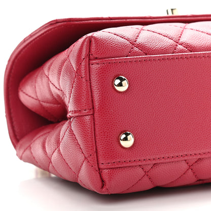 Chanel Caviar Quilted Mini Coco Handle Flap Dark Pink 8 of 9