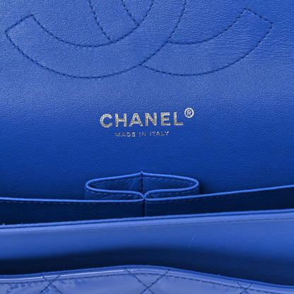 Chanel Patent Quilted Jumbo Double Flap Blue 6 of 11