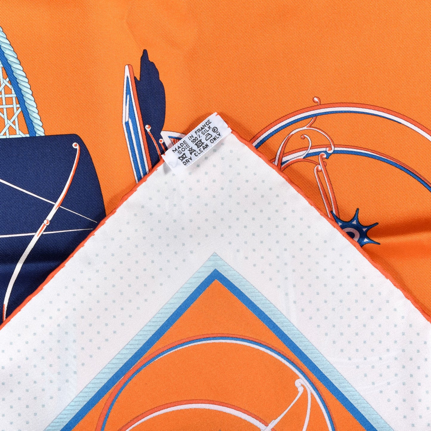 Silk Les Voitures A Transformation Scarf 90 Orange White Bleu