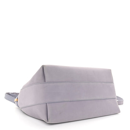 Salvatore Ferragamo Calfskin Large Hug Pouch Fog Gray 4 of 12