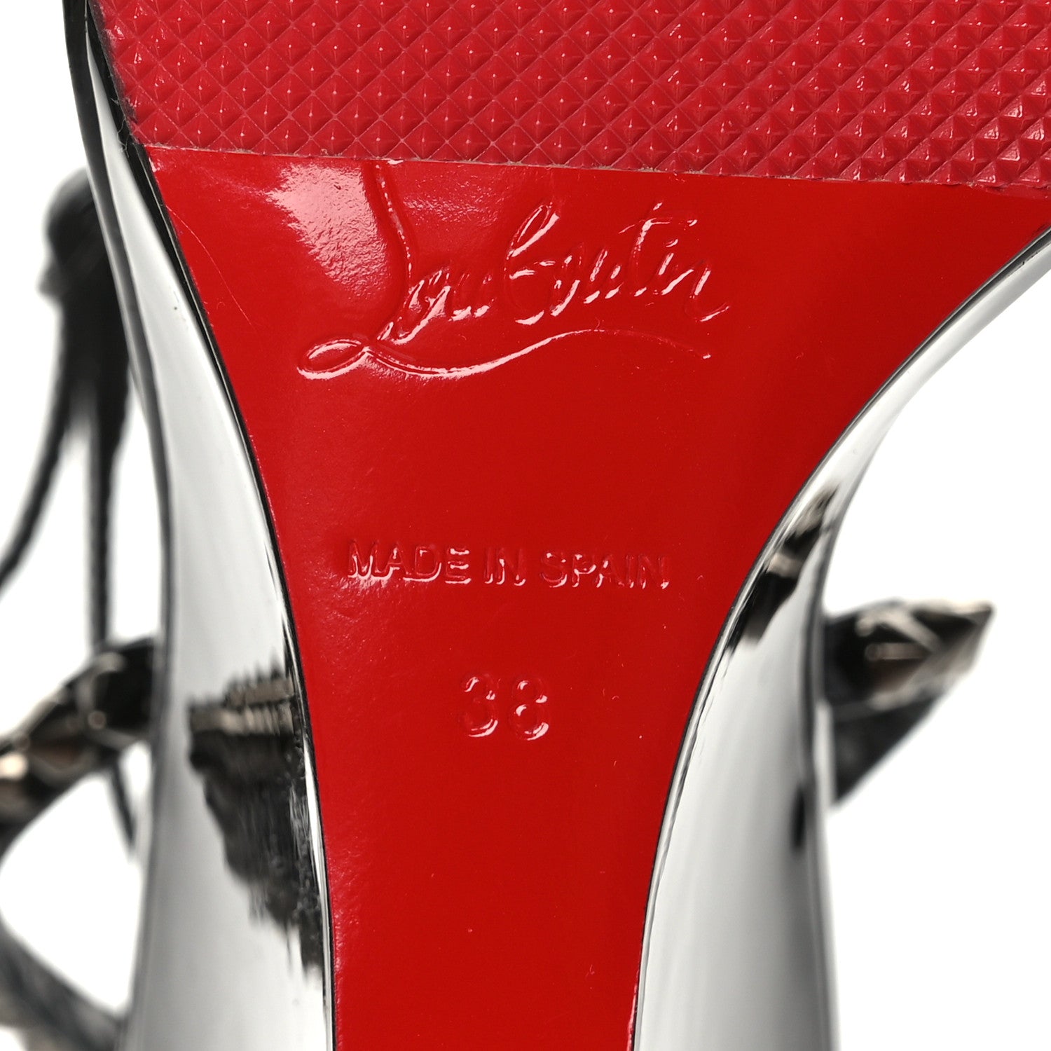 Christian Louboutin Patent Calfskin So Me Spike 85 Wedge Sandals 38 Black 6 of 7