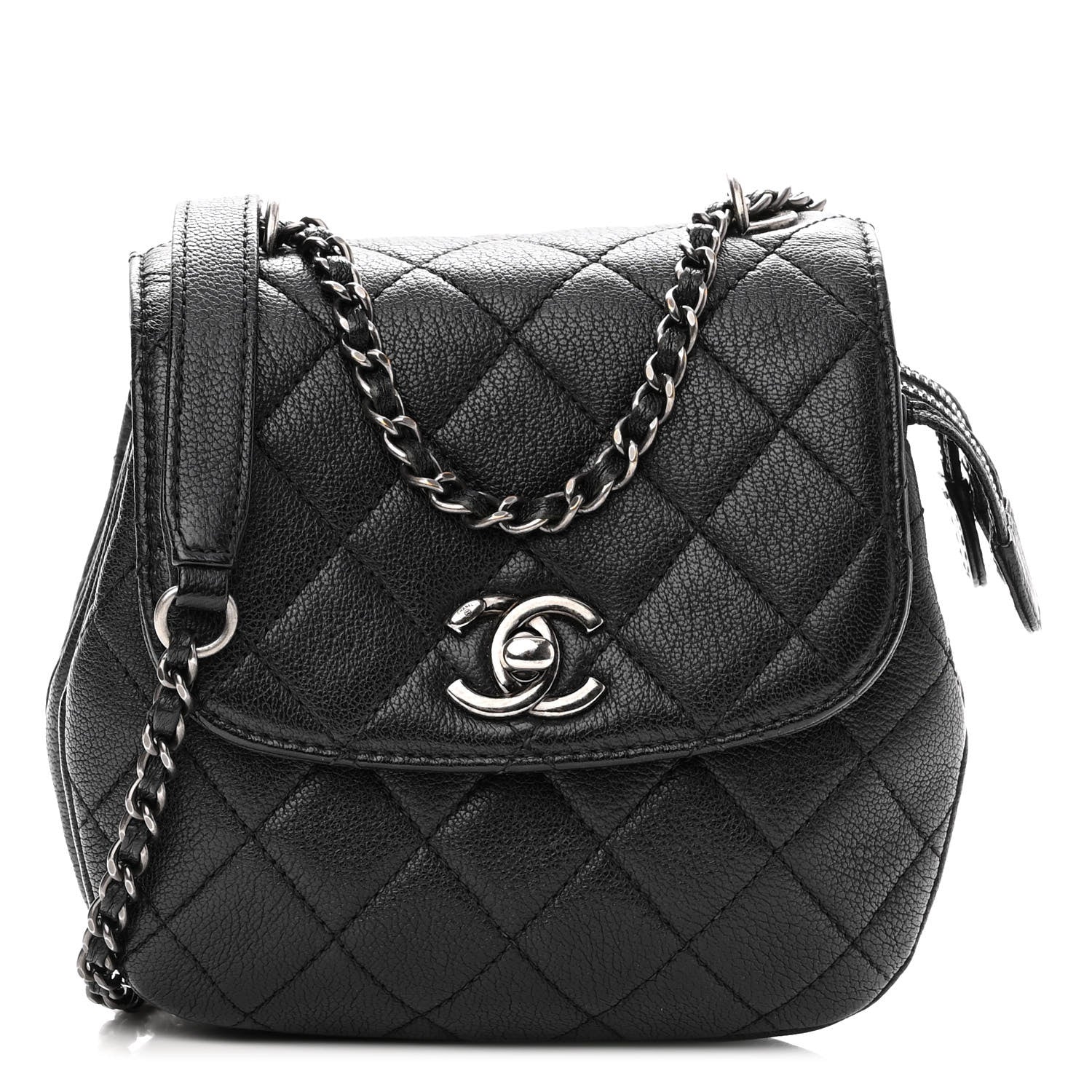 Chanel Goatskin Quilted CC Waiter Crossbody Black Black 1 of 11