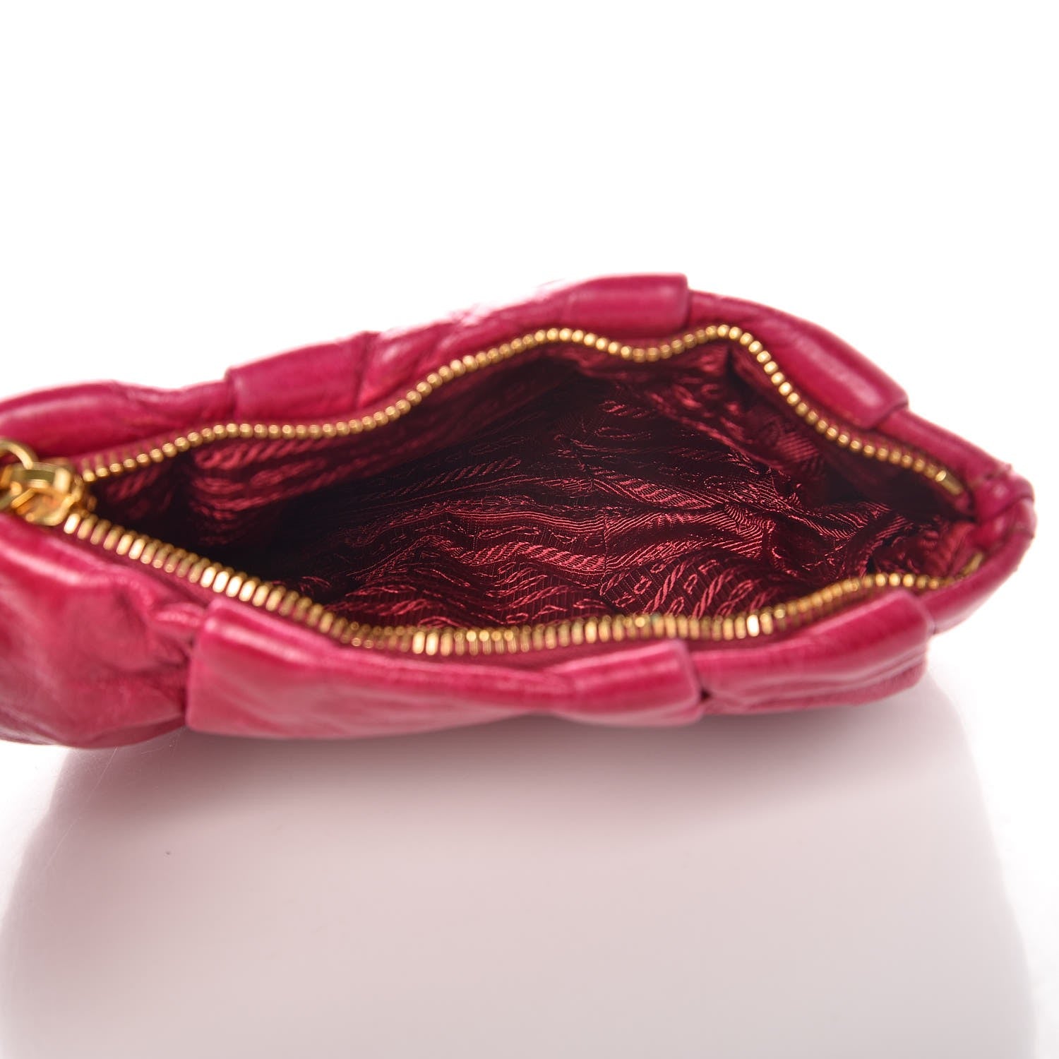 Prada Vitello Shine Mordore Wristlet Clutch Ibisco 5 of 7