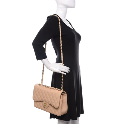 Chanel Caviar Quilted Jumbo Double Flap Beige Clair 2 of 11