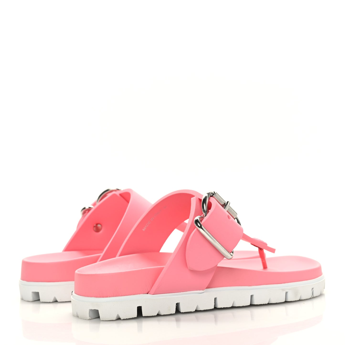 EVA Rubber Buckled Lug Sole 20mm Thong Sandals 36 Begonia