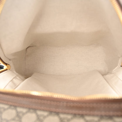 Gucci GG Supreme Monogram Textured Calfskin Retro Interlocking G Backpack Brown Beige 5 of 10