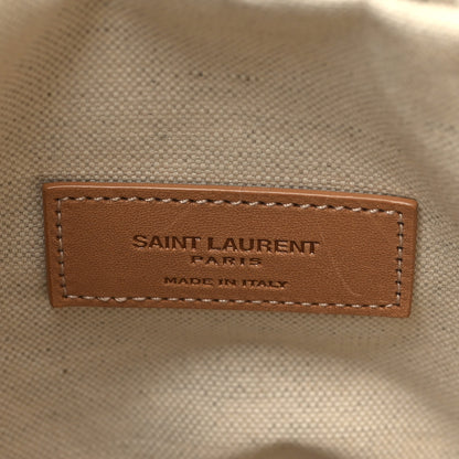 Saint Laurent Calfskin Tessuto Treccia Knit Le Maillon Bucket Bag Soy Milk 6 of 11