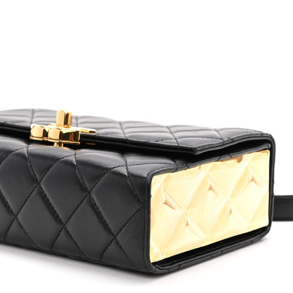 Chanel Lambskin Quilted Mini Golden Plate Flap Black 10 of 11