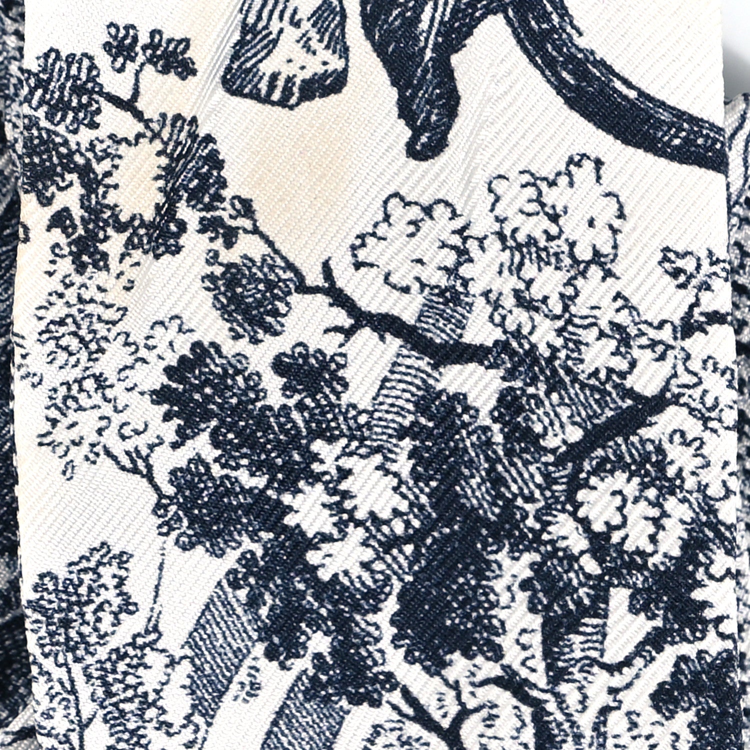 Christian Dior Silk Toile De Jouy Reverse Capri Mitzah Scarf Navy Blue 4 of 4
