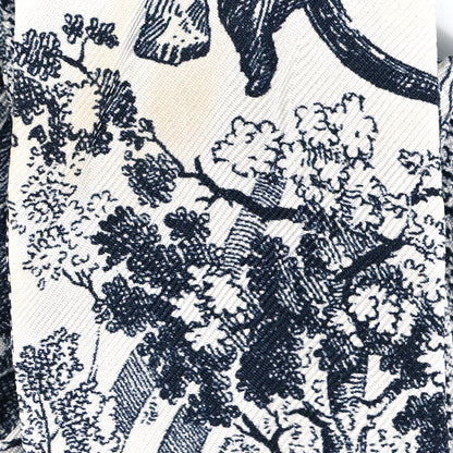 Christian Dior Silk Toile De Jouy Reverse Capri Mitzah Scarf Navy Blue 4 of 4
