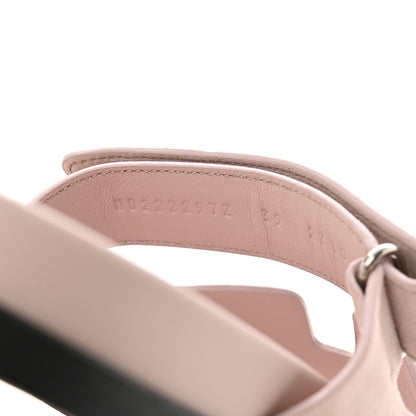Hermes Suede Goatskin Womens Chypre Sandals 39 Rose Porcelaine 8 of 9