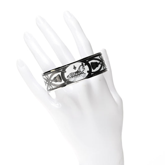 Enamel Printed Wide Grand Apparat Bracelet 70 White