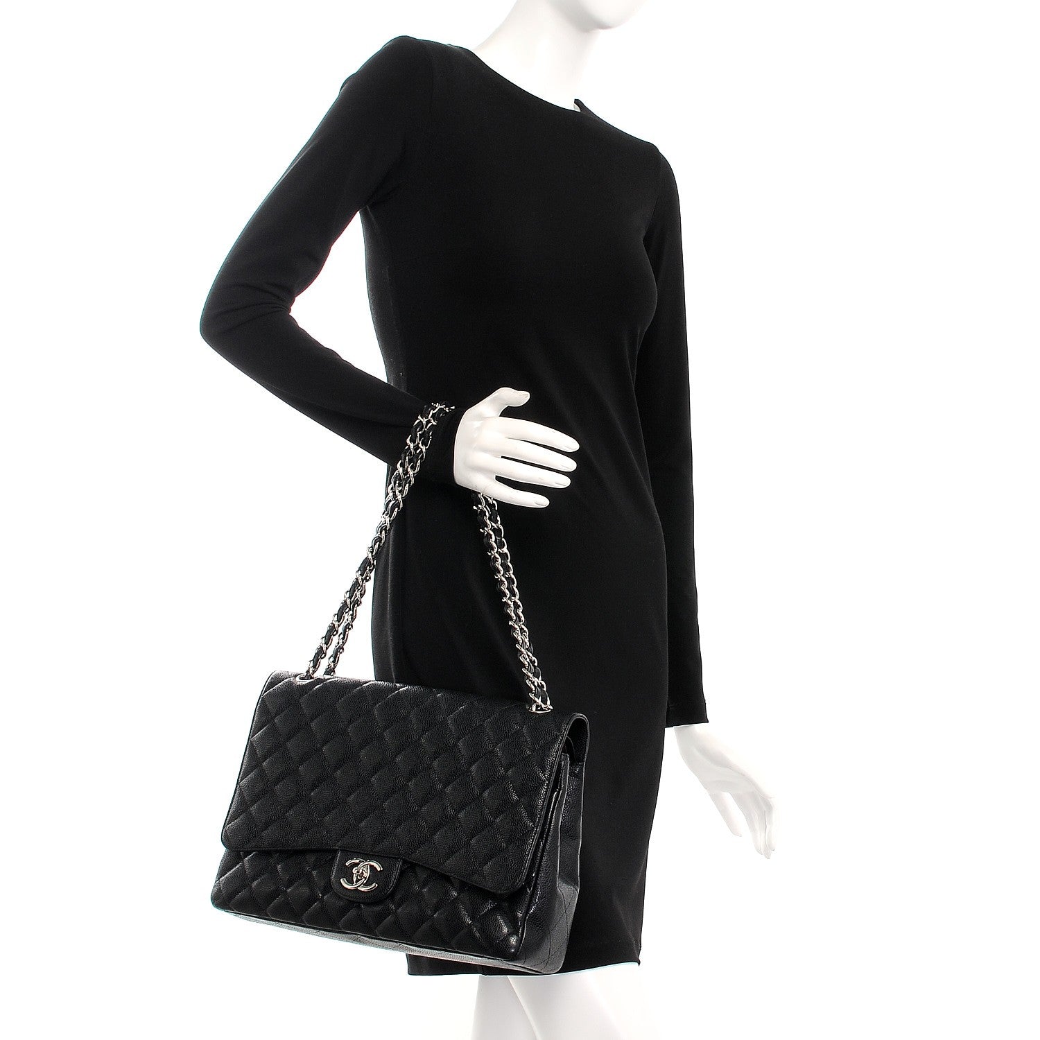 Chanel Caviar Quilted Maxi Double Flap Black 3 of 10