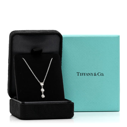 Tiffany Sterling Silver Diamond .15ctw Elsa Peretti Diamonds by the Yard Drop Pendant Necklace 5 of 5