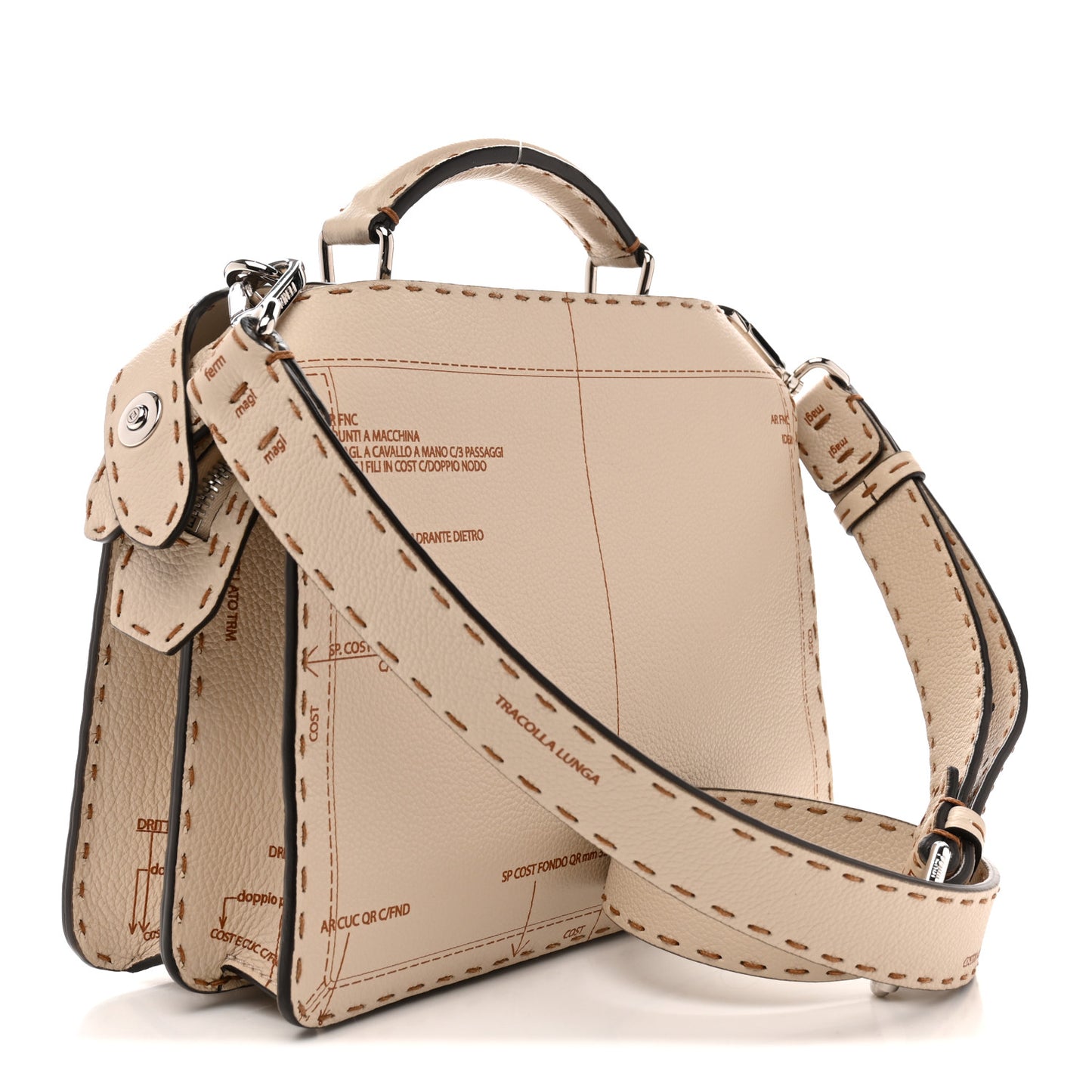Cuoio Romano Vitello Cover Glazed Mini Peekaboo I SEE U Iconic Satchel Cameila