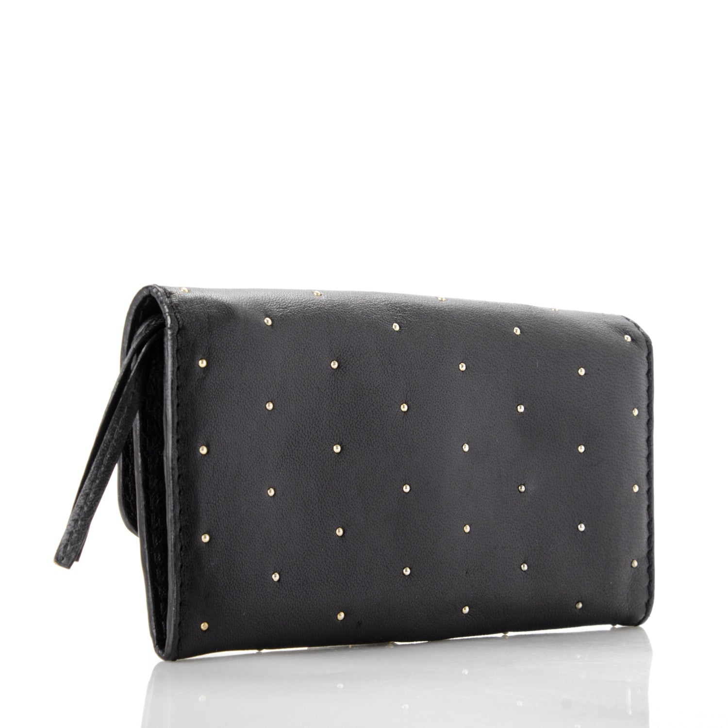 Chloe Calfskin Studded Marcie Continental Flap Wallet Black 3 of 8