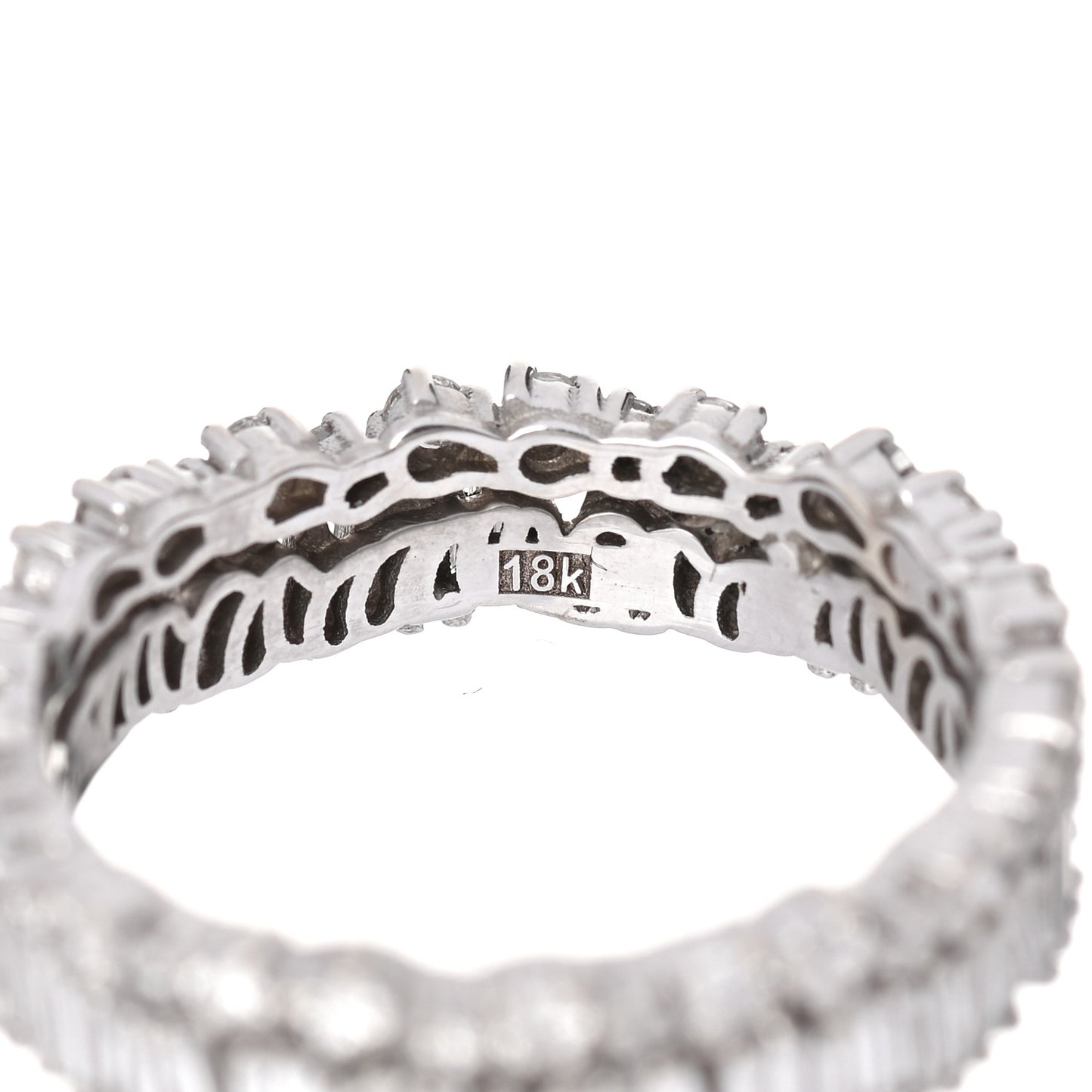 18K White Gold Short Stack Eternity Band 56 7.75