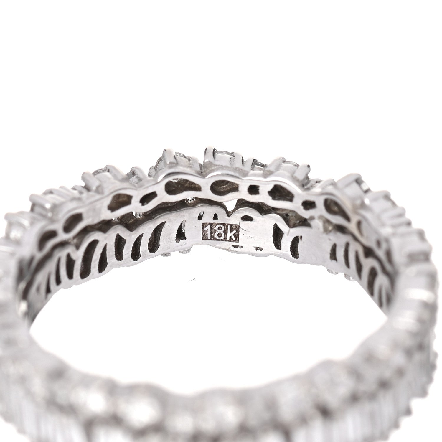 Suzanne Kalan 18K White Gold Short Stack Eternity Band 56 7.75 5 of 6