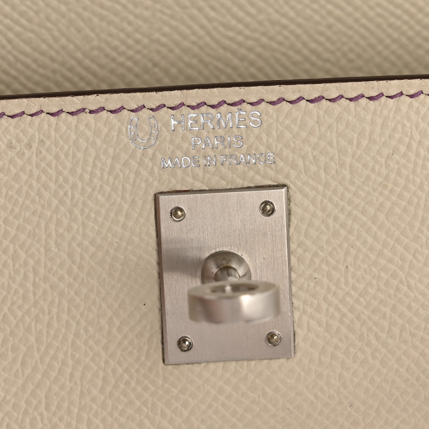 Epsom Bi-Color Horseshoe Kelly Sellier 25 Craie Anemone