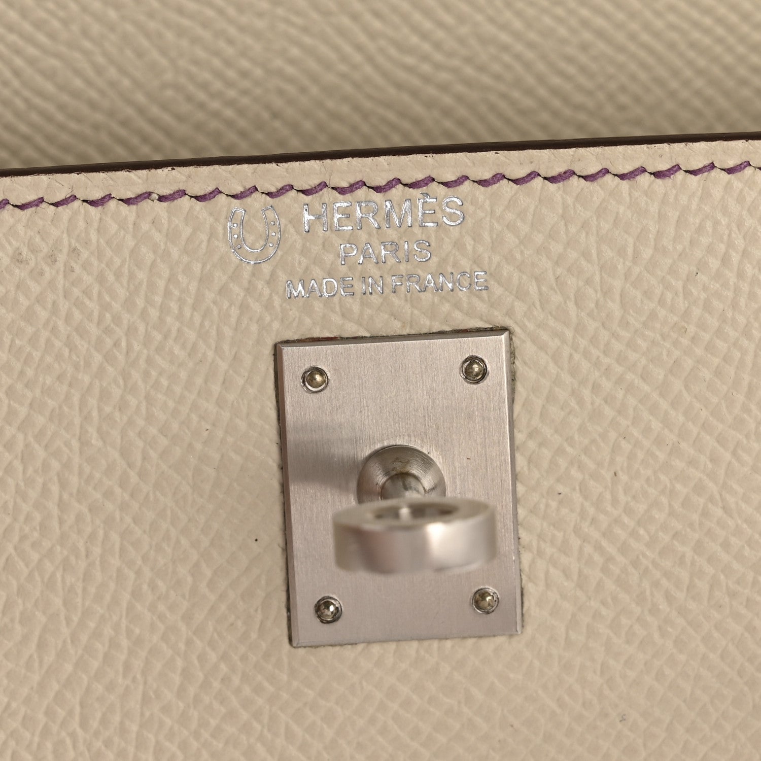 Hermes Epsom Bi-Color Horseshoe Kelly Sellier 25 Craie Anemone 6 of 14