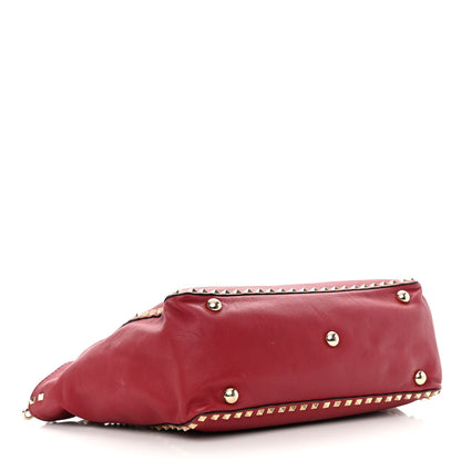 Valentino Garavani Vitello Medium Rockstud Tote Rosso Valentino 4 of 20