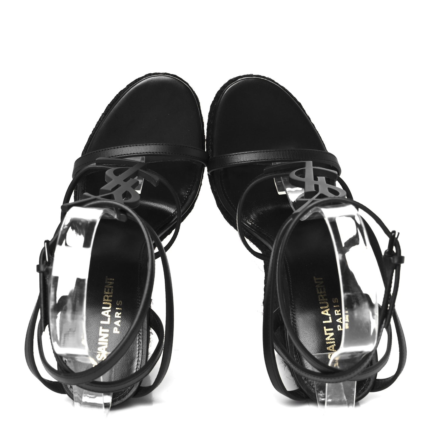 Calfskin Cassandra Espadrille 105 Wedges 37 Black