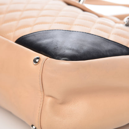 Chanel Calfskin Quilted Large Cambon Flap Beige Black 11 of 23