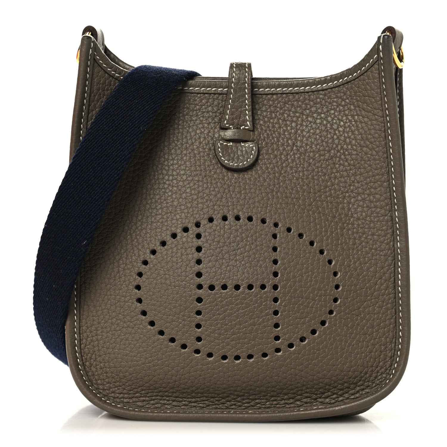 Hermes Taurillon Clemence Amazone Evelyne TPM Etoupe Bleu Indigo 1 of 12