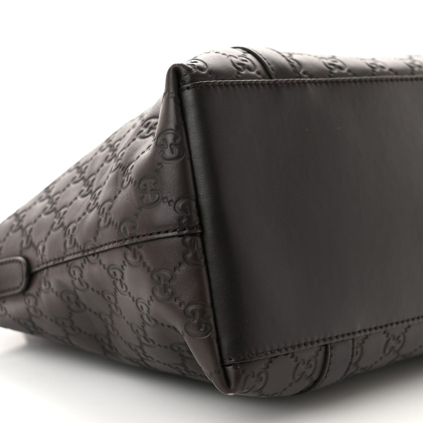 Guccissima Medium GG Charm Dome Satchel Dark Brown