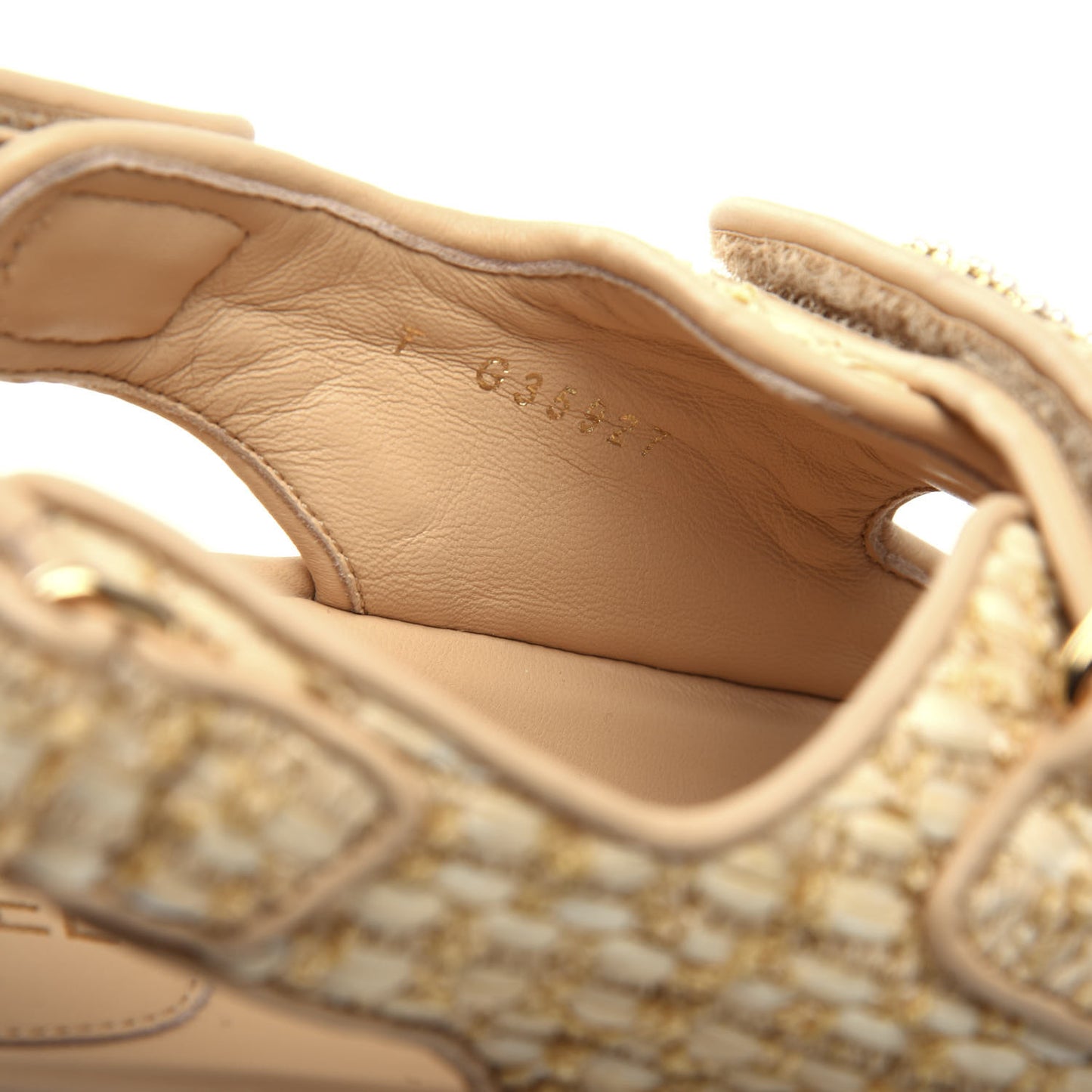 Braided Fabric Velcro Dad Sandals 39.5 Beige
