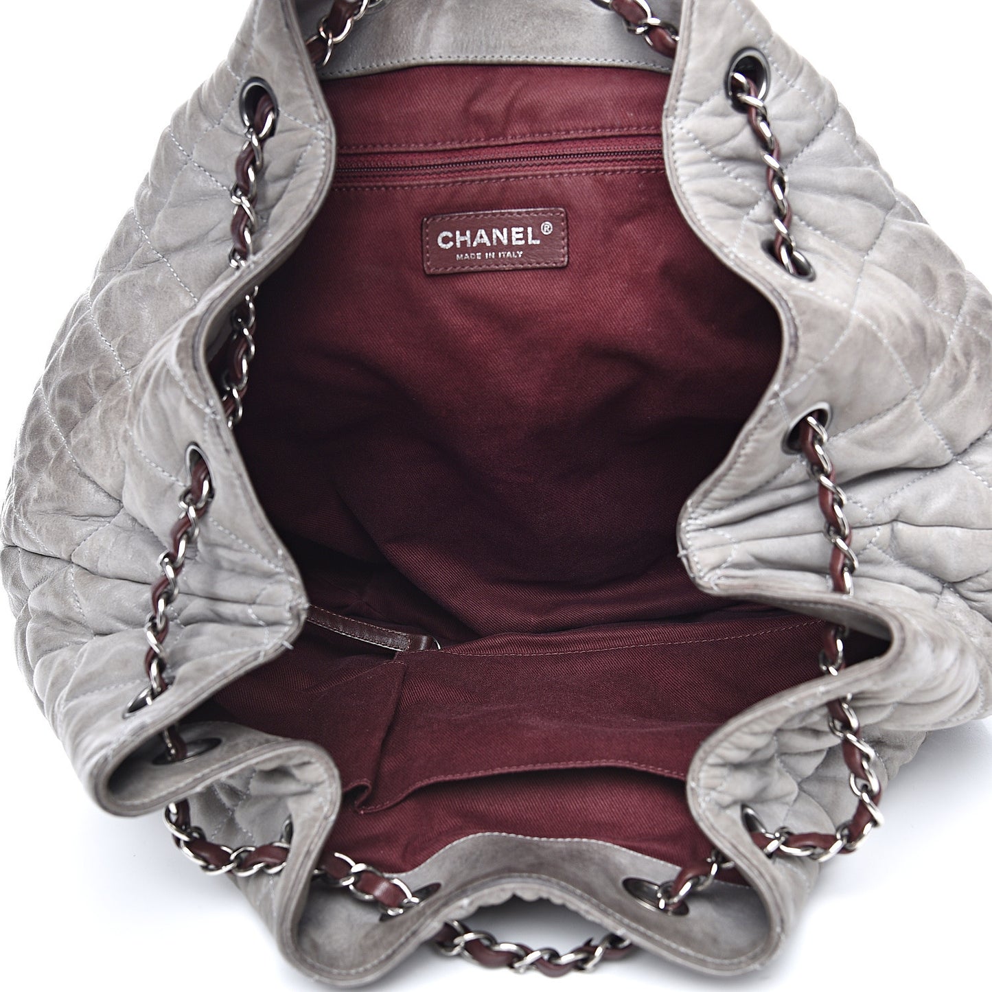Iridescent Calfskin Quilted In The Mix Backpack Grey
