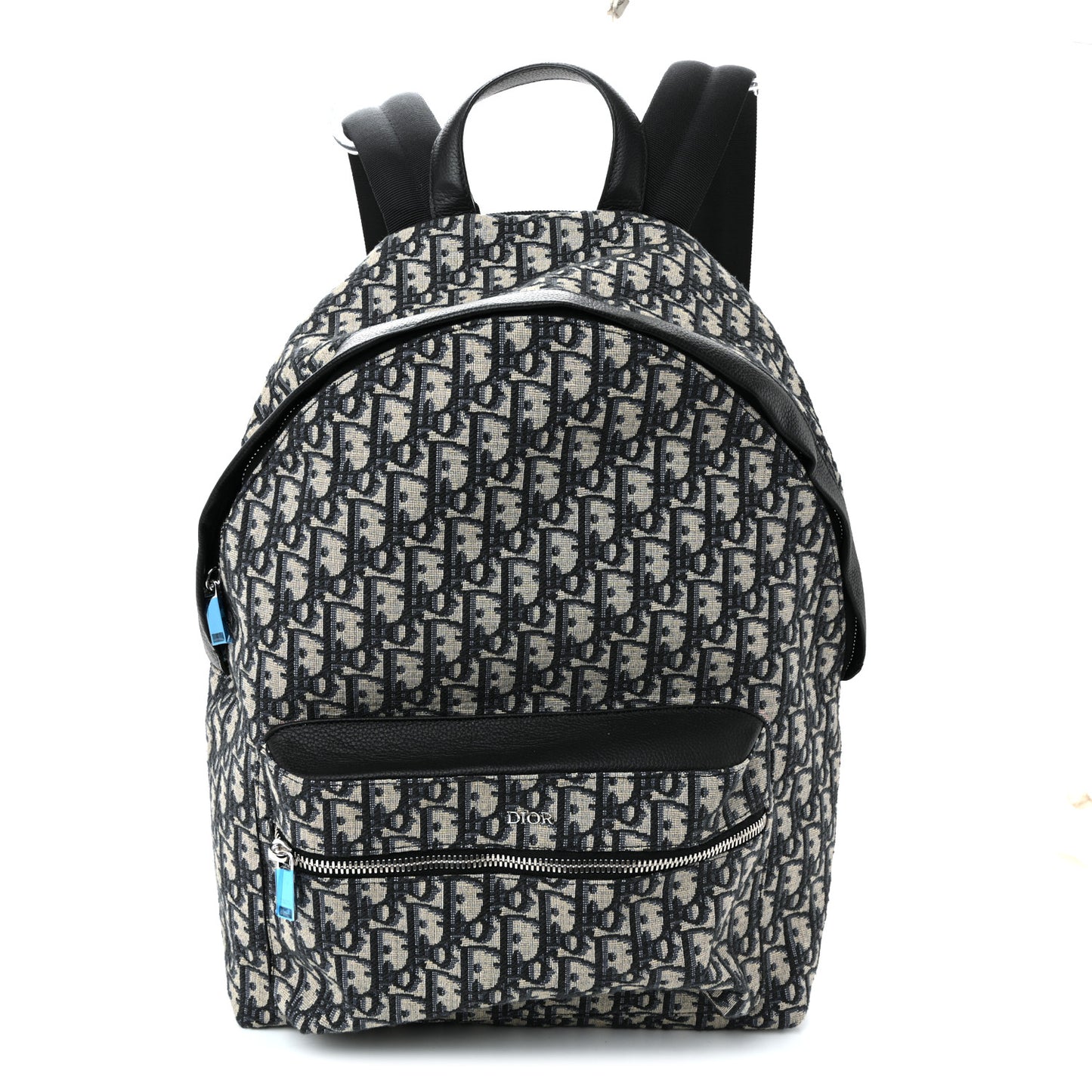 Oblique Calfskin Rider Backpack Beige Black