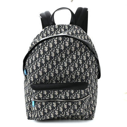 Christian Dior Oblique Calfskin Rider Backpack Beige Black 1 of 9