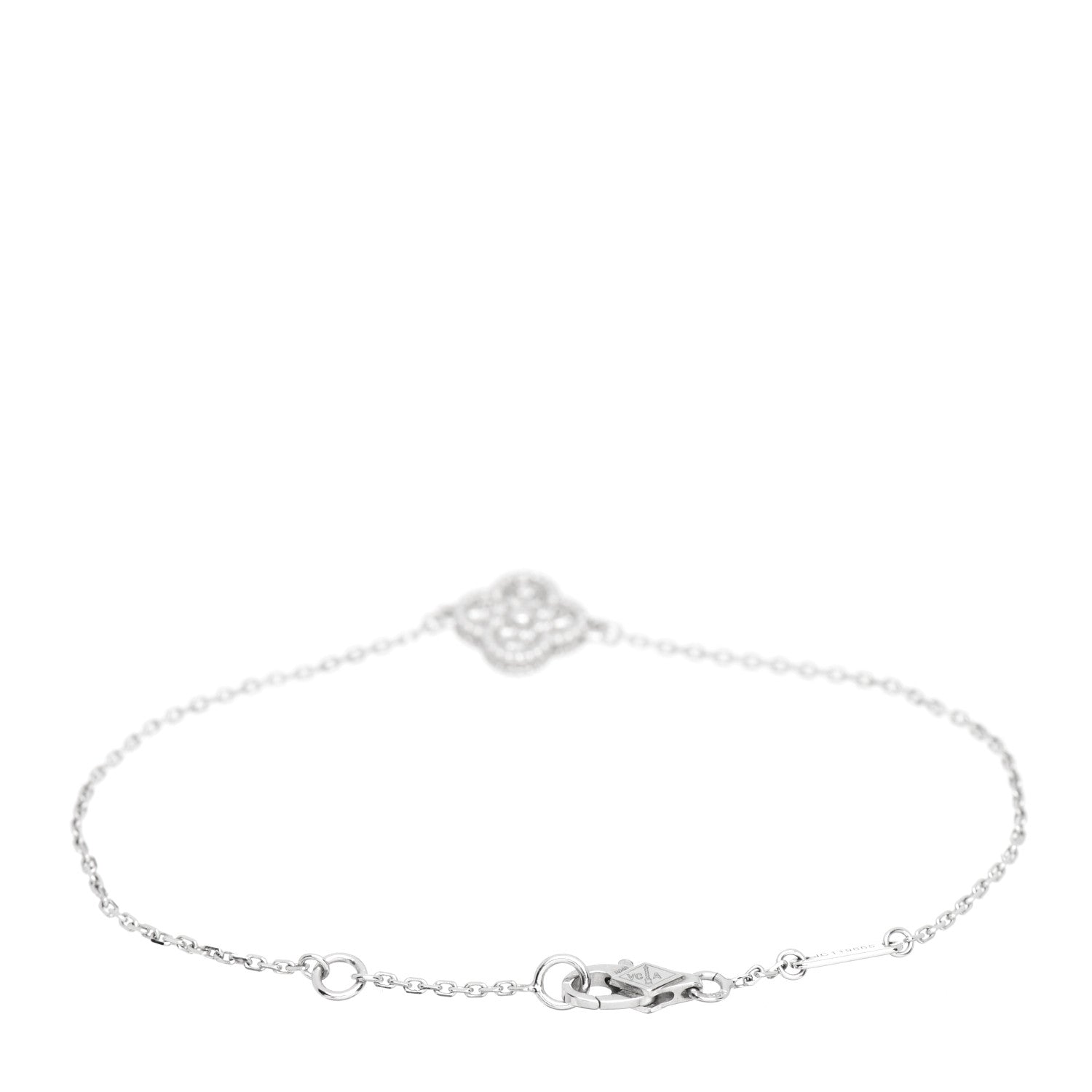 Van Cleef & Arpels 18K White Gold Diamond Sweet Alhambra Bracelet 3 of 5