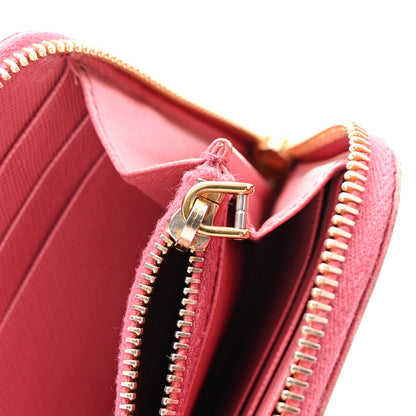Prada Saffiano Metal Zip Around Wallet Ibisco 7 of 9