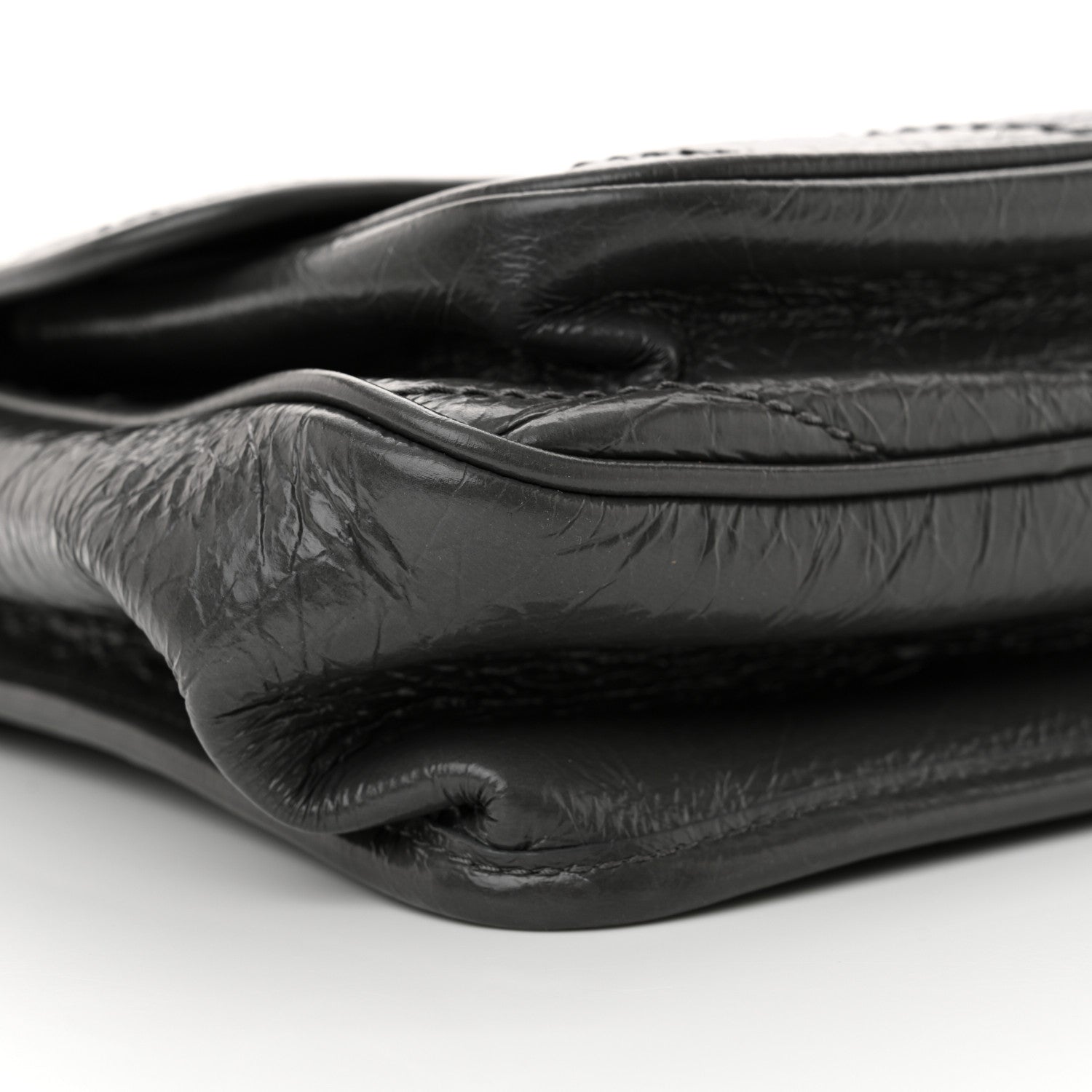 Saint Laurent Crinkled Calfskin Matelasse Monogram Medium Niki Chain Satchel Storm 9 of 11