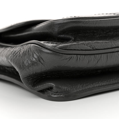 Saint Laurent Crinkled Calfskin Matelasse Monogram Medium Niki Chain Satchel Storm 9 of 11
