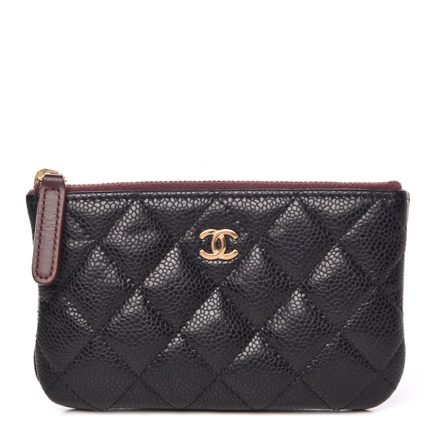 Caviar Quilted Small Cosmetic Case Black