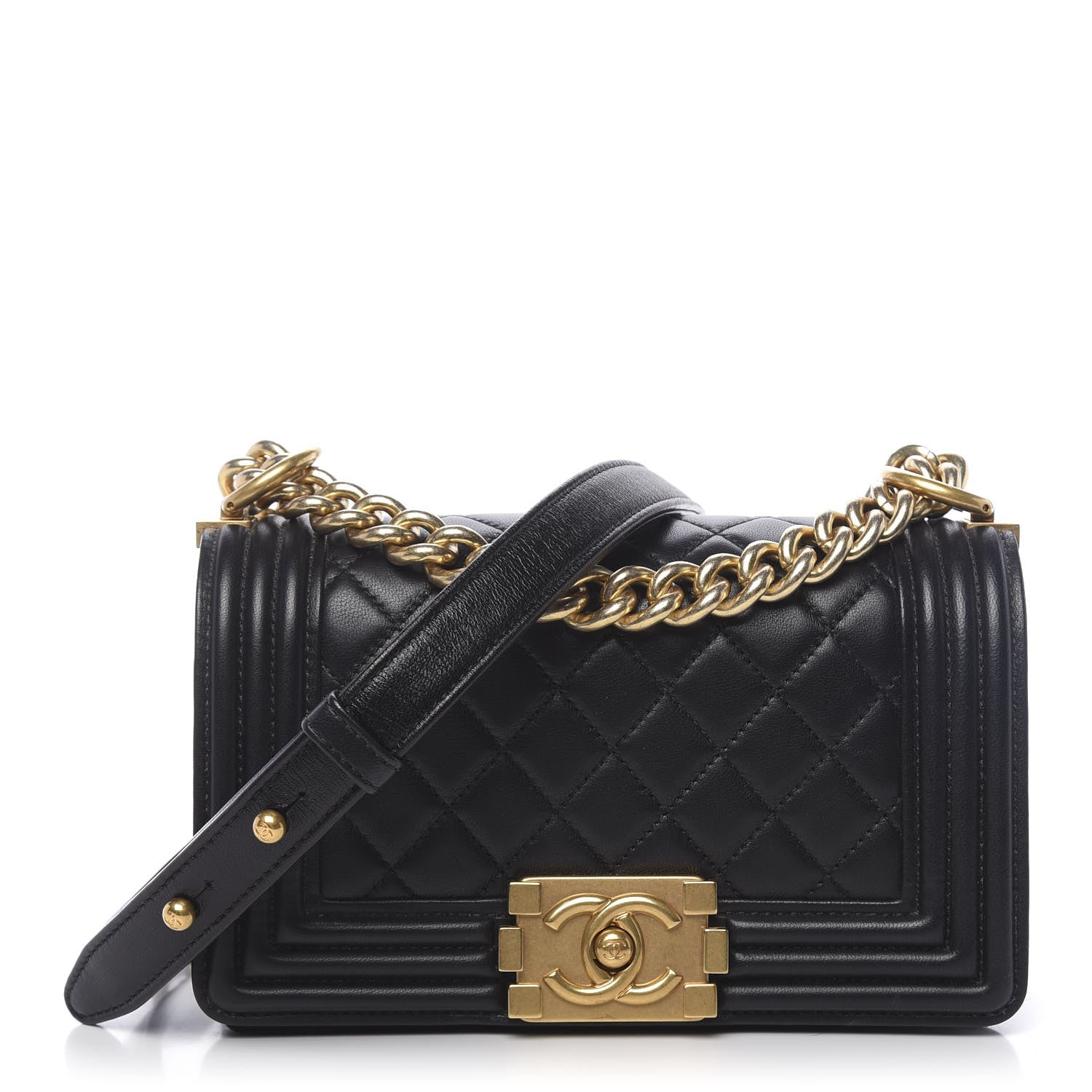 Chanel Lambskin Quilted Small Boy Flap Black 1 of 11