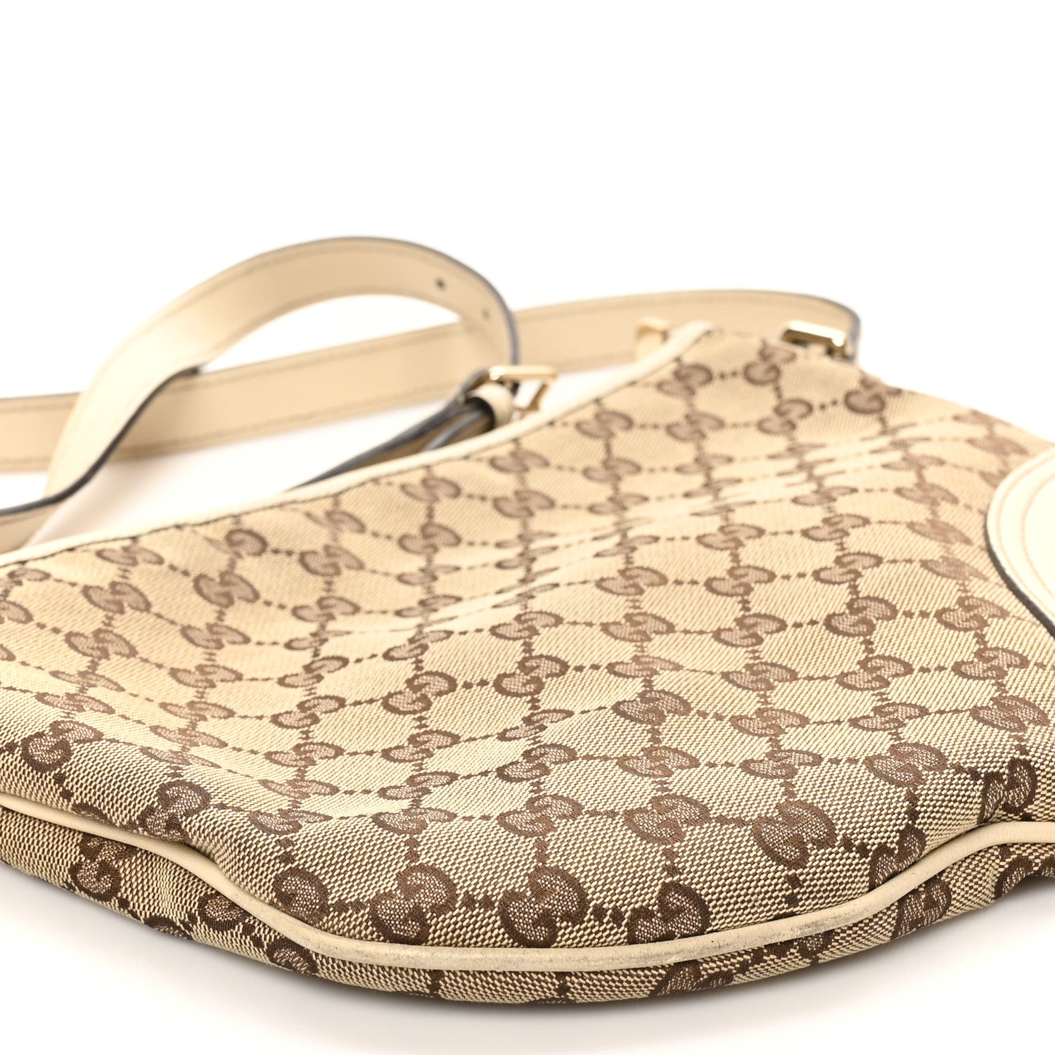 Gucci Monogram Medium New Britt Half Moon Hobo White 9 of 10