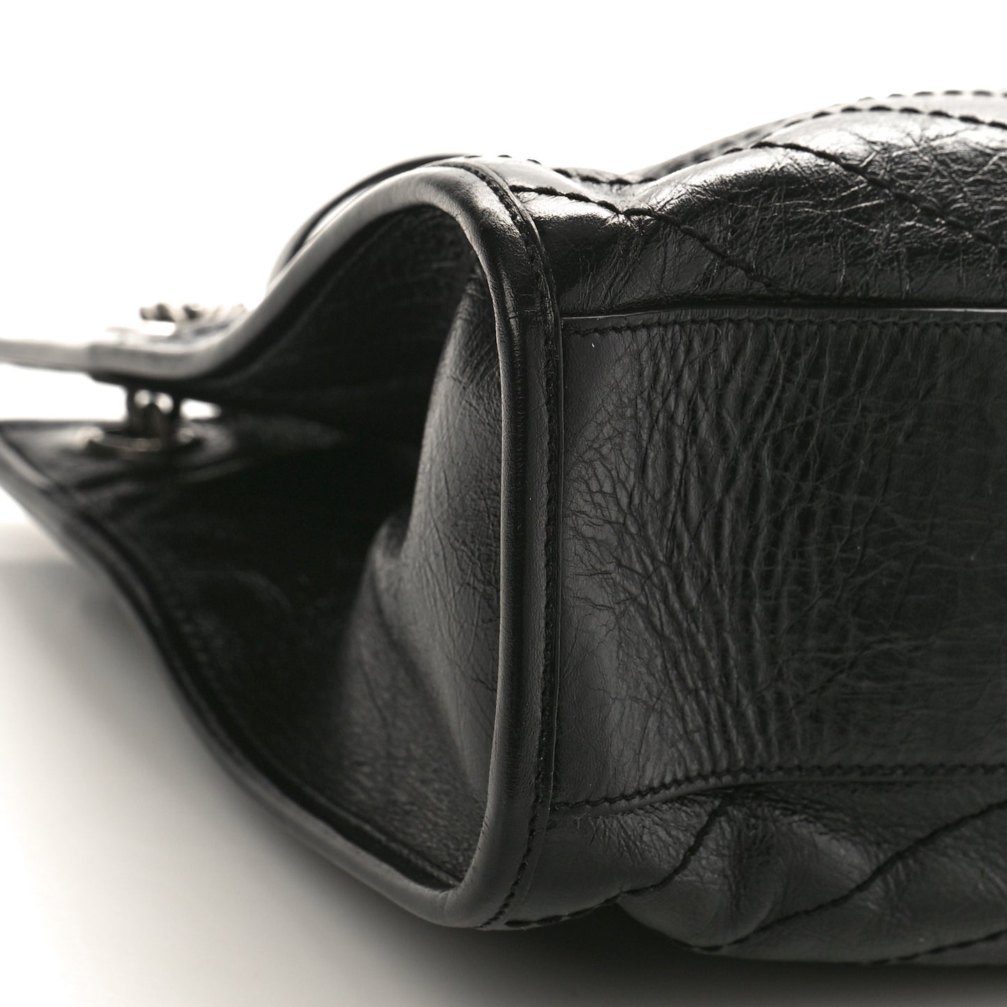 Crinkled Calfskin Matelasse Monogram Medium Niki Shopper Tote Black