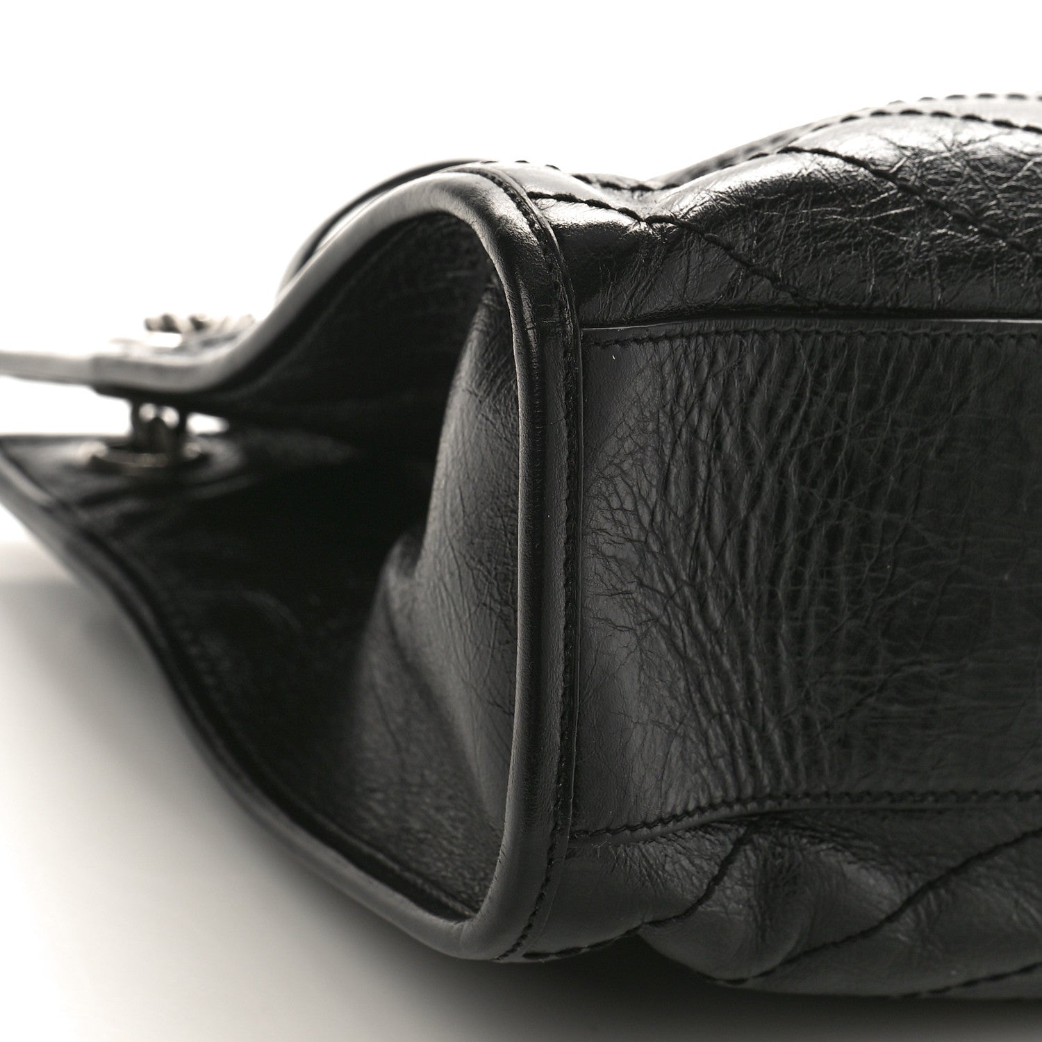Saint Laurent Crinkled Calfskin Matelasse Monogram Medium Niki Shopper Tote Black 9 of 10