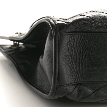 Saint Laurent Crinkled Calfskin Matelasse Monogram Medium Niki Shopper Tote Black 9 of 10