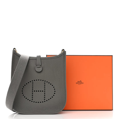 Hermes Taurillon Clemence Evelyne TPM Gris Meyer 10 of 10