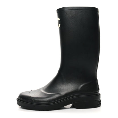 Chanel Caoutchouk CC High Boots 38 Black 1 of 7